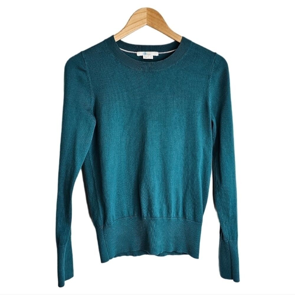 Boden sweater crew neck teal long sleeve size xs